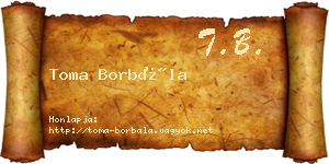 Toma Borbála névjegykártya